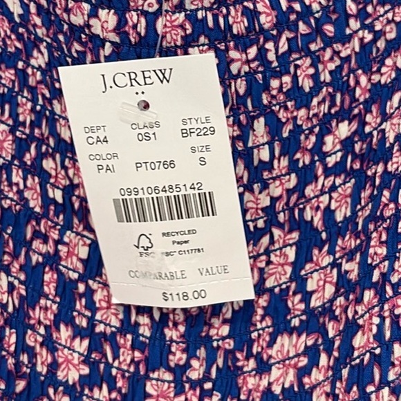 J. Crew Factory Purple and White Long Sleeve Sundress - Picture 5 of 5